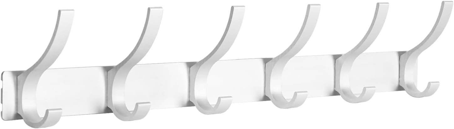 Coat Rack Wall Mount, Wall Hooks for Hanging, Entry Coat Hooks Coat Hanger, Hat Rack Holder for Wall, Key Holder Purse Racks, Towel Rack for Bathrooms (2 Pack, Black)