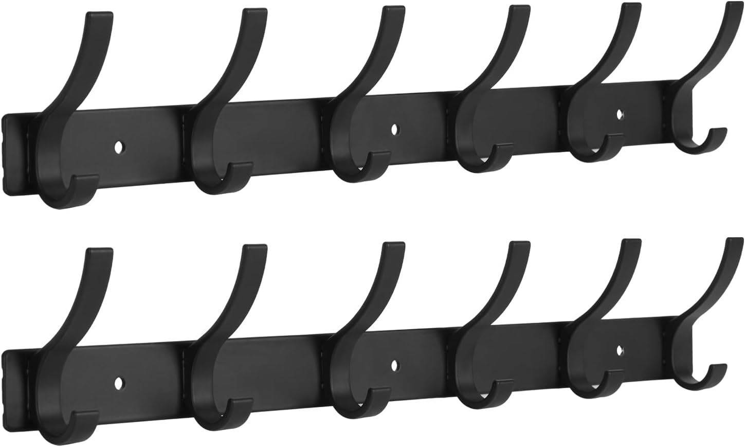 Coat Rack Wall Mount, Wall Hooks for Hanging, Entry Coat Hooks Coat Hanger, Hat Rack Holder for Wall, Key Holder Purse Racks, Towel Rack for Bathrooms (2 Pack, Black)