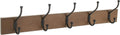 Amazon Basics Wall-Mounted Coat Rack, 5 Hook, Light Walnut | Farmhouse, Rectangular