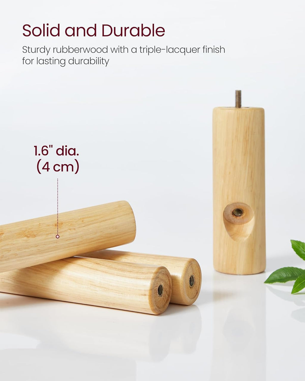 VASAGLE Solid Wood Coat Rack, Free Standing Hall Coat Tree with 8 Hooks, 3 Height Options, for Coats, Hats, Bags, Purses, for Entryway, Hallway, Rubberwood Hooks and Pole, Dark Walnut URCR010W01