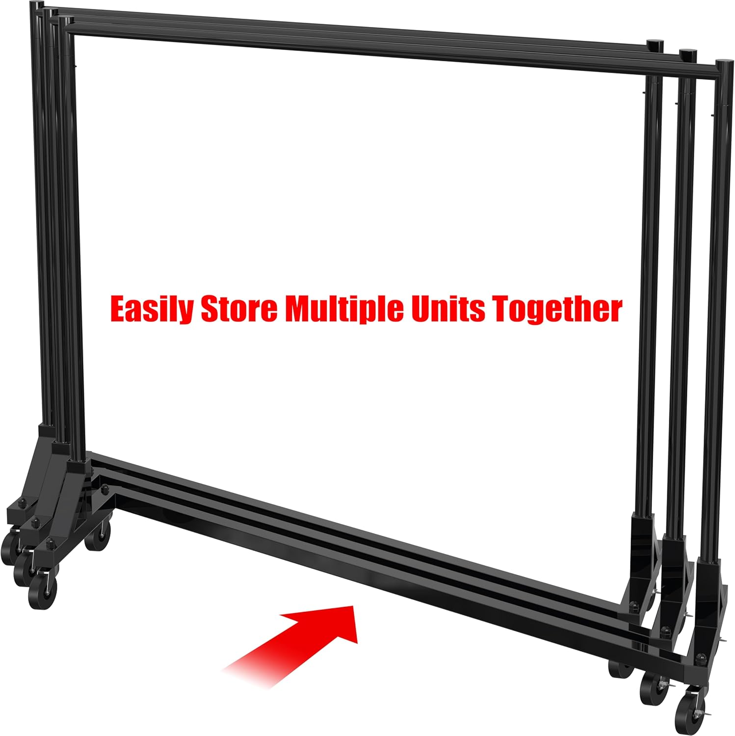 Simple Houseware Industrial Grade Z-Base Garment Rack, 500lb Load with 63 Inches Extra Long Bar, Black