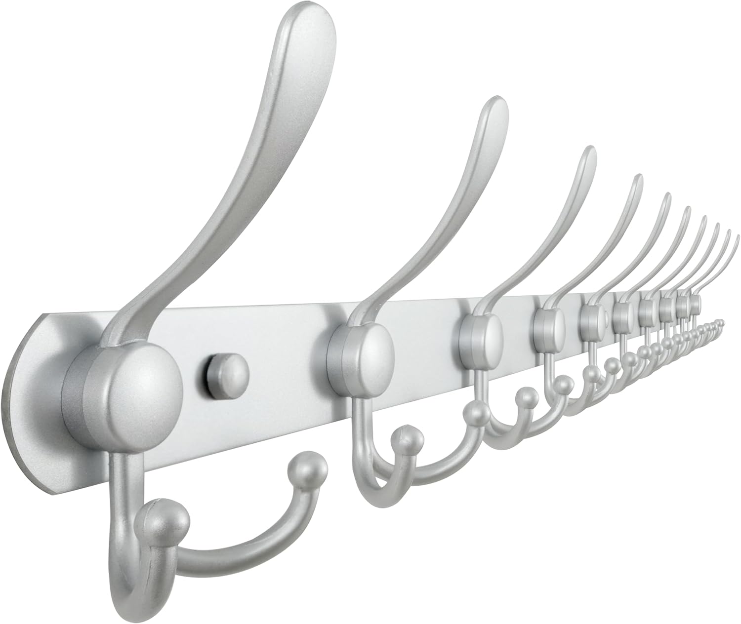 Dseap Coat Rack Wall Mounted - 5 Tri Hooks, Heavy Duty, Stainless Steel, Metal Coat Hook Rail for Coat Hat Towel Purse Robes Mudroom Bathroom Entryway (Black, 2 Packs)