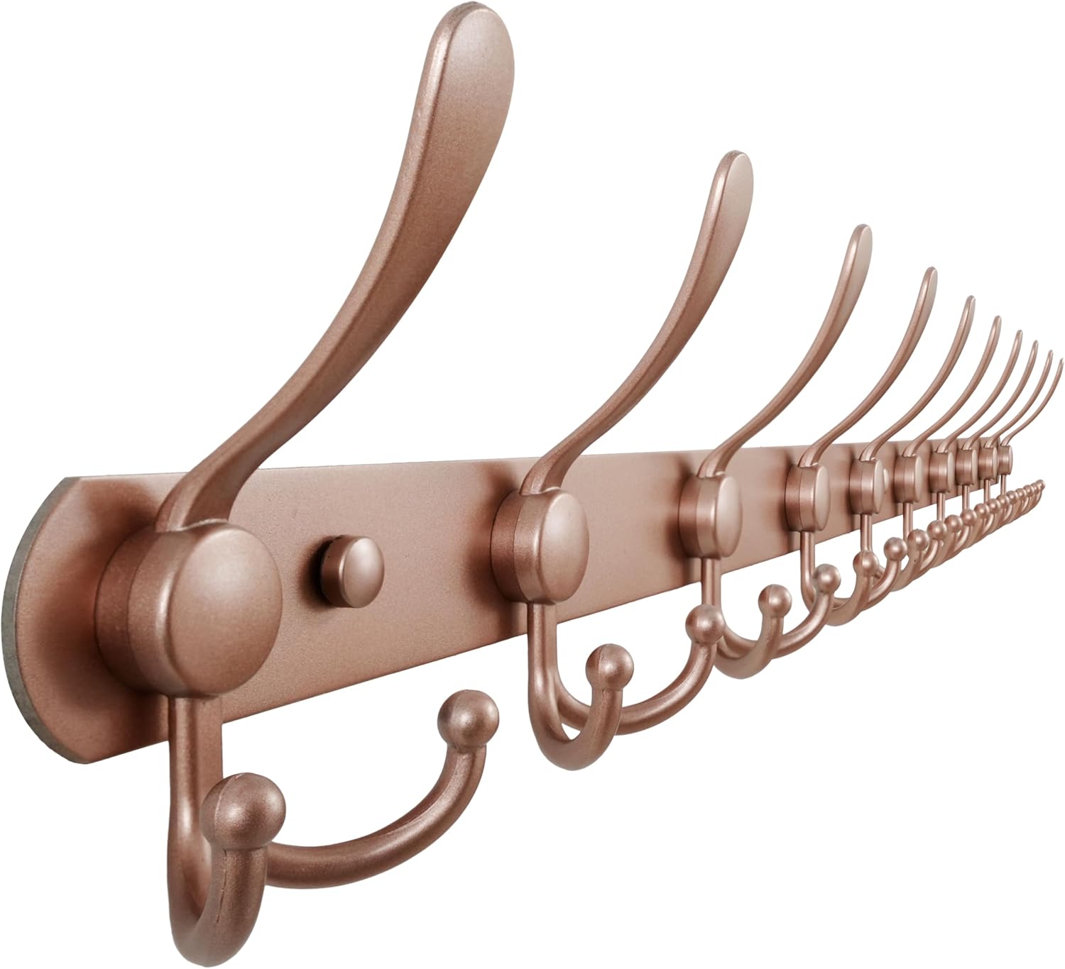 Dseap Coat Rack Wall Mounted - 5 Tri Hooks, Heavy Duty, Stainless Steel, Metal Coat Hook Rail for Coat Hat Towel Purse Robes Mudroom Bathroom Entryway (Black, 2 Packs)