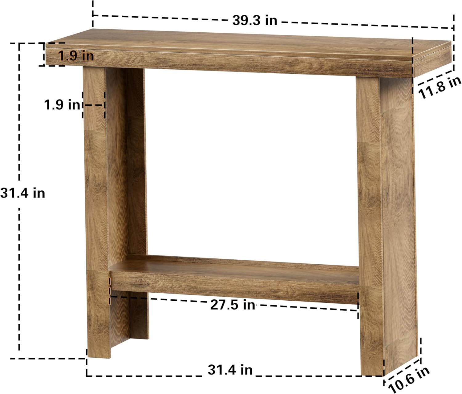 Farmhouse Wood Entryway Table Narrow Console Tables with Storage Behind The Couch Sofa, Entrance Side Table with Shelves for Hallway, Living Room, Foyer, Rustic