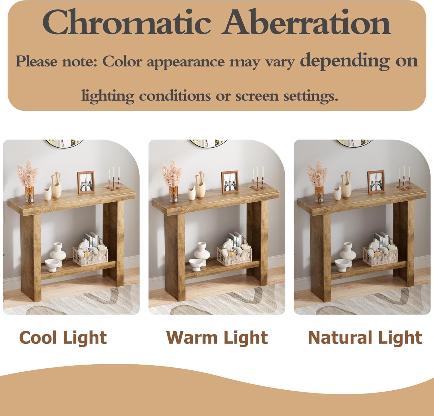 Farmhouse Wood Entryway Table Narrow Console Tables with Storage Behind The Couch Sofa, Entrance Side Table with Shelves for Hallway, Living Room, Foyer, Rustic